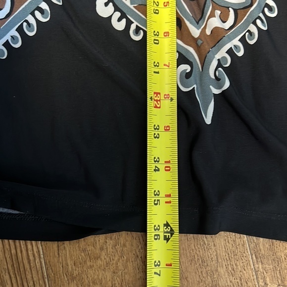 Lucy & Laurel Sheath Dress Womens Black Blue White Stretch Bell Sleeve D6-20 - Picture 8 of 8